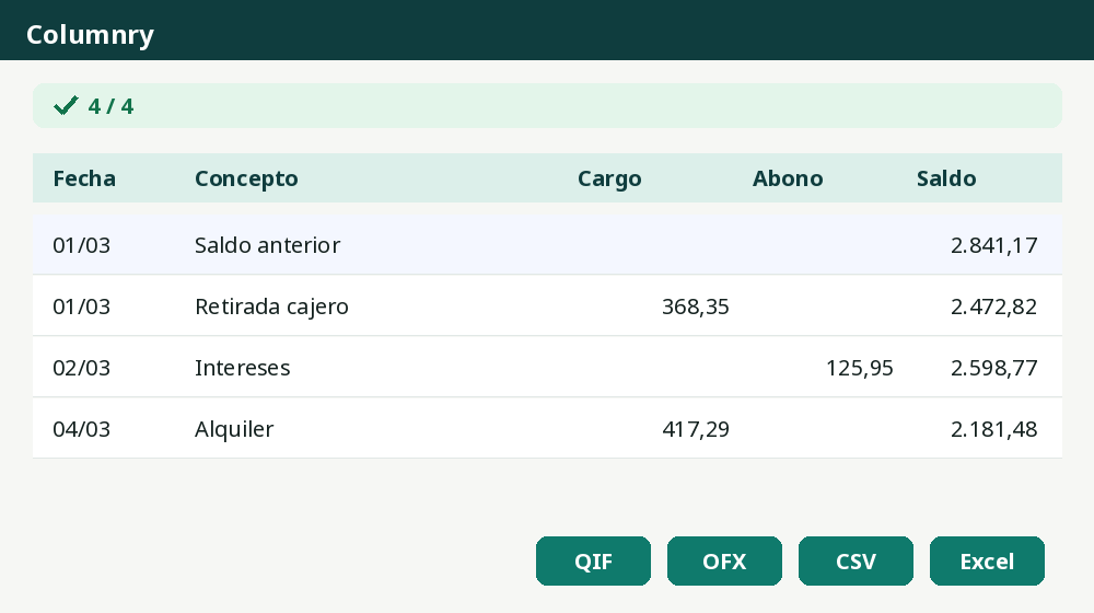 Extractos bancarios y tablas PDF a Excel, sin subirlos