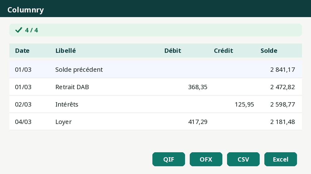 Relevés bancaires et tableaux PDF vers Excel, sans les envoyer